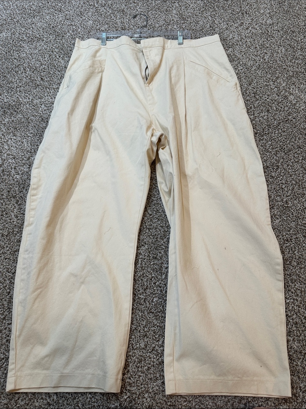 WoMen's Cream Casual Cotton Pants
